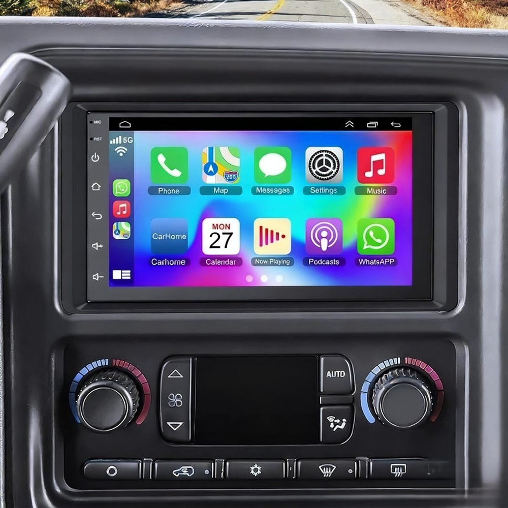 Car Stereo Radio for 2003-2006 Chevy Silverado 1500 2500 with Carplay/Android Auto, 7 Inch IPS Touch Screen Android 13 Car Radio IPS Touchscreen Support GPS Bluetooth FM SWC