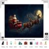 10x7ft Santa Sleigh with Reindeer Christmas Photography Backdrop Winter Night Background Decoration Holiday Merry Xmas Happy New Year Party Banner Photoshoot Studio Props Fabric view 3