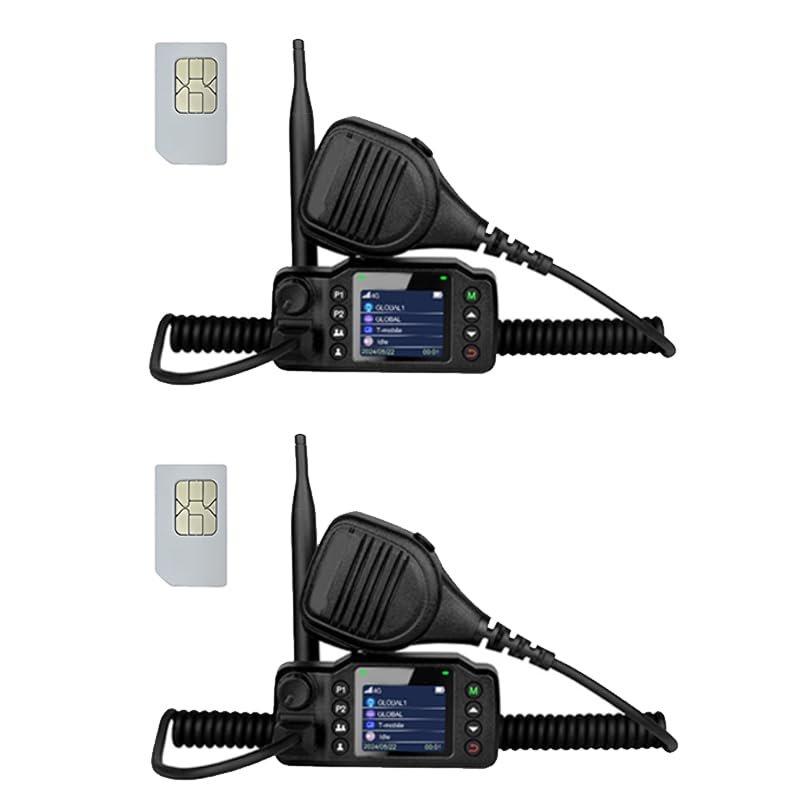 2-Pack 4G LTE PoC Walkie Talkie with Pre-Installed SIM - Unlimited Range Push to Talk Radio, Crystal-Clear Audio for in-Vehicle & Team Communication