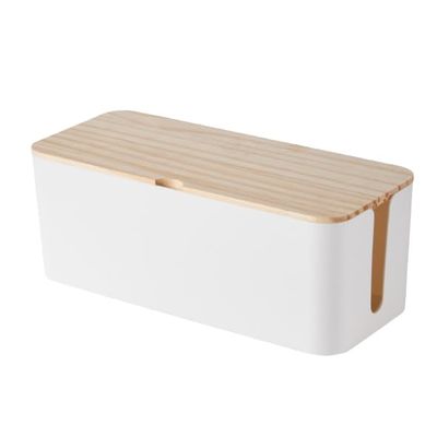 12.5x5.35x4.72in Cable Management Box Cable Organizer Box and Power Strip Box Hide Desk Cord and Floor Cables to Cover and Hide & Power Strips & Cords