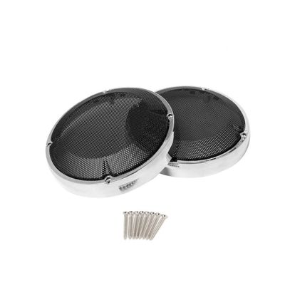 2PCS 6.5 Inch Saddlebag Lid Speaker Grill Cover Motorcycle Black Chrome Compatible with Automotive Motorcycle Parts Touring Street Road 2019 2020 1983 2019(Chrome)
