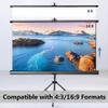 Screen Projector with Tripod, 2.5-Gain 16:9/4:3 4K HD Wrinkle-Free Light-Weight Movie Screen for Home Theater Cinema Indoor Outdoor Backyard Party(60 Inch) view 2