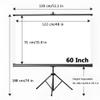 Screen Projector with Tripod, 2.5-Gain 16:9/4:3 4K HD Wrinkle-Free Light-Weight Movie Screen for Home Theater Cinema Indoor Outdoor Backyard Party(60 Inch) view 4