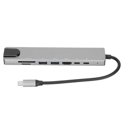 8 in 1 Hub USB C Docking Station, 87W 4K HD Resolution Fast Charging, 5Gbps Data Transfer with 2 USB Ports, SD TF Card Reader, RJ45 Ethernet Port for Home Laptop