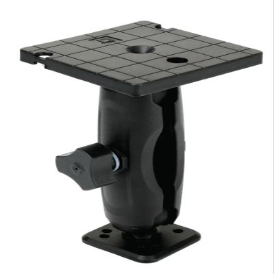Day Drift Marine Square Fish Finder Mount, Heavy Duty Aluminum, 4x4 inch Base, Quick Attach, Black (2)