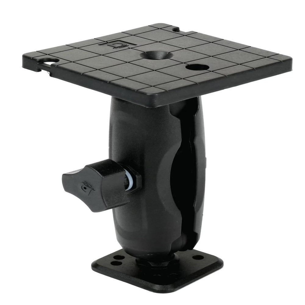 Day Drift Marine Square Fish Finder Mount, Heavy Duty Aluminum, 4x4 inch Base, Quick Attach, Black (2)
