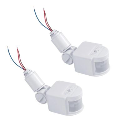 2PCS PIR Motion Sensor Switch 180 Sensing Angle 5-11M Induction Distance Infrared Wall-Mounted Detector for Garages