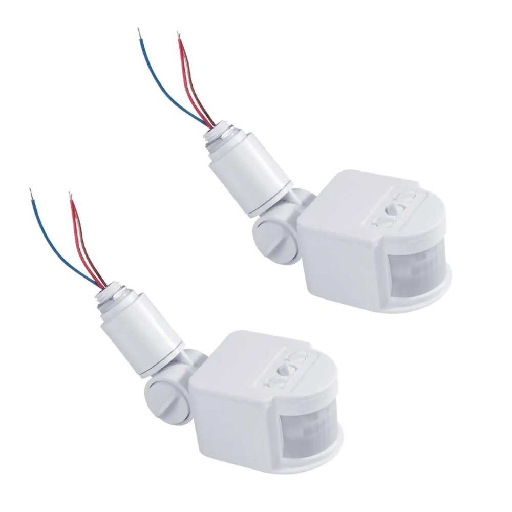 2PCS PIR Motion Sensor Switch 180 Sensing Angle 5-11M Induction Distance Infrared Wall-Mounted Detector for Garages