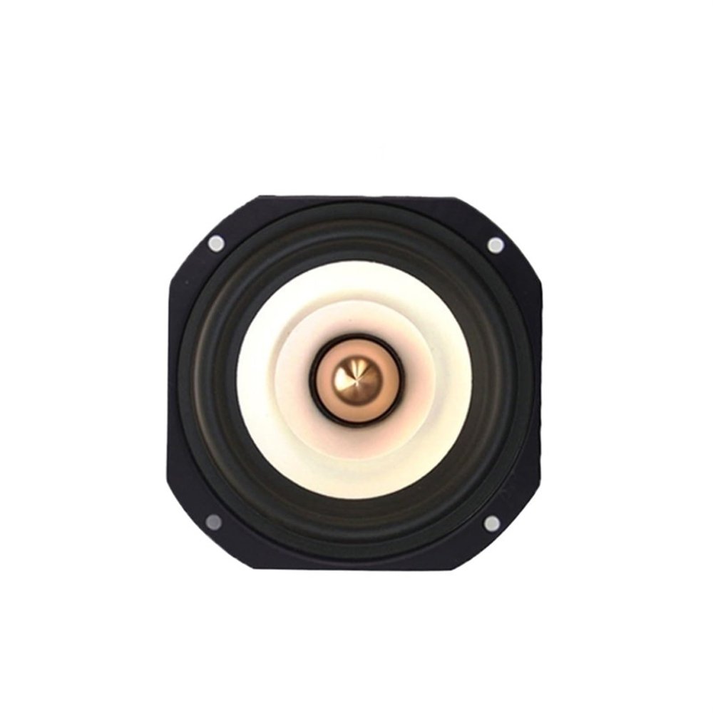 WITPKKL 2PCS 25W 4Inch Cloth Edge Full Frequency Horn Driver Full Range Monitor Speaker Unit Tweeter Woofer Bullet Cone HiFi Loudspeaker(8 ohm,Square)