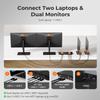 TESmart MST USB-C KVM Switch 2 Monitors 2 Laptops 4K@60Hz, USB 3.0 Dual Monitor KVM, EDID Emulation, 60W PD, 1G Ethernet, 2K@144Hz, 1080P@240Hz, Hotkey Switch, with All Input Cables view 3