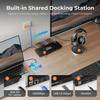 TESmart MST USB-C KVM Switch 2 Monitors 2 Laptops 4K@60Hz, USB 3.0 Dual Monitor KVM, EDID Emulation, 60W PD, 1G Ethernet, 2K@144Hz, 1080P@240Hz, Hotkey Switch, with All Input Cables view 4