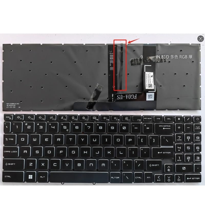 for MSI Z16 GP76 GL66 GS77 for Katana 66 76 GF66 11UD GF76 GP68 1582 MS-17L1 17H3 MS-1581 Laptop Keyboard(Fine line RGB US)