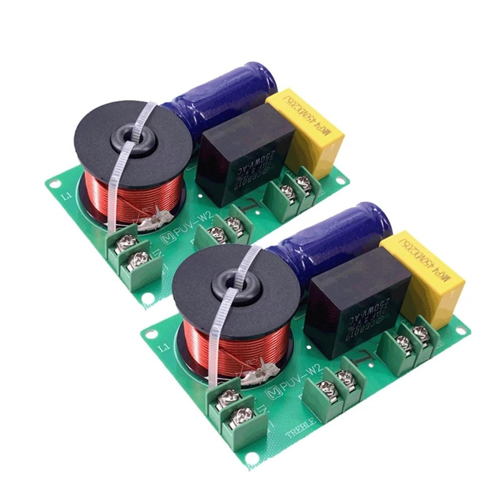 2PCS 100W 2-Way Treble Bass DIY Speaker Filter Circuit Audio Crossover Filters 2-Unit Home Theater HiFi Frequency Divider