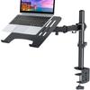 H&C(hcck&Cllassp) Laptop Desk Mount for 11"-17" Notebook, Fully Adjustable with Tilt, Swivel, Rotation, Extension, Single Laptop Arm with Vented Tray, C-clamp, Black view 1