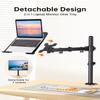 H&C(hcck&Cllassp) Laptop Desk Mount for 11"-17" Notebook, Fully Adjustable with Tilt, Swivel, Rotation, Extension, Single Laptop Arm with Vented Tray, C-clamp, Black view 3