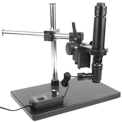 1pc 1400X Coaxial Light Optics Microscope Zoom C Mount Lens Industrial Camera Big Stand Holder for Phone Touch(B,800X)