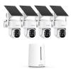 ANNKE 4MP Wireless Security Camera Outdoor, 5MP 4 Dome Cam-Kit Solar Surveillance Home System, PIR Human Detection, Compatible with Alexa, 2-Way Audio, Color Infrared Night Vision, 64GB Memory Card view 1