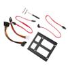 COOLHIYA Dual Bay Hard Drive Adapter Bracket Kit for SSD and Mechanical Drive Desktop Metal Mounting Converter with Red Data and Power Cables Enhanced Heat Dissipation Design view 1