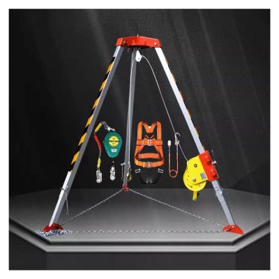 Aluminum Firefighting Rescue Tripod - Heavy-Duty 2600LBS Safety Manhole Support Stand & Lifting Equipment for Confined Space Rescue Operations