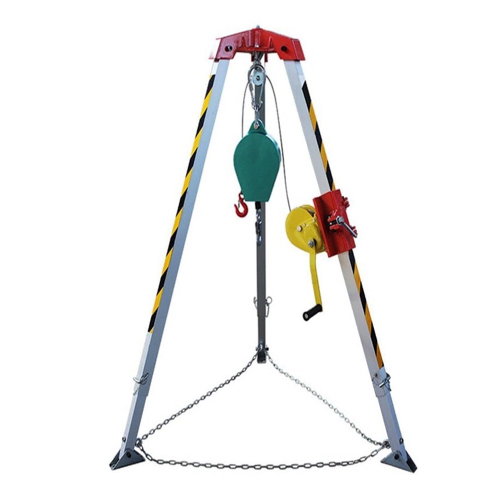 Heavy-Duty Emergency Rescue Tripod for Confined Space Lifting & Fall Protection Kit - Portable Fire Rescue System for Safe Recovery Operations