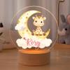 idooodle Personalized Cute Animals Acrylic Night Light, Custom Name LED Light for Nursery 48 Patterns Option Gift for Kids view 1