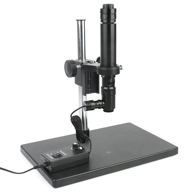 1pc 1400X Coaxial Light Optics Microscope Zoom C Mount Lens Industrial Camera Big Stand Holder for Phone Touch(A,2000X)