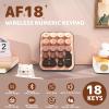 Ajazz AF18 Wireless Numeric Keypad, 2.4G USB Wireless Connection, Ergonomic 18-Key Compact Silicone Bear Design, Gradient Keycaps, Detachable & Portable Number Pad for PC, Laptop Milk Tea view 2