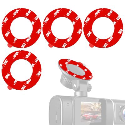 4-Pack Round Double-Sided Adhesive Pads Compatible with REDTIGER Dash Cam Suction Mounts for Secure Windshield Installation