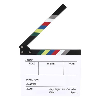 PATIKIL Film Clapboard, 11x12 Acrylic Movie Blackboard Props Theater Decor Scene Accessories Content Creator Essentials Theme Party Decorations, L-Colorful