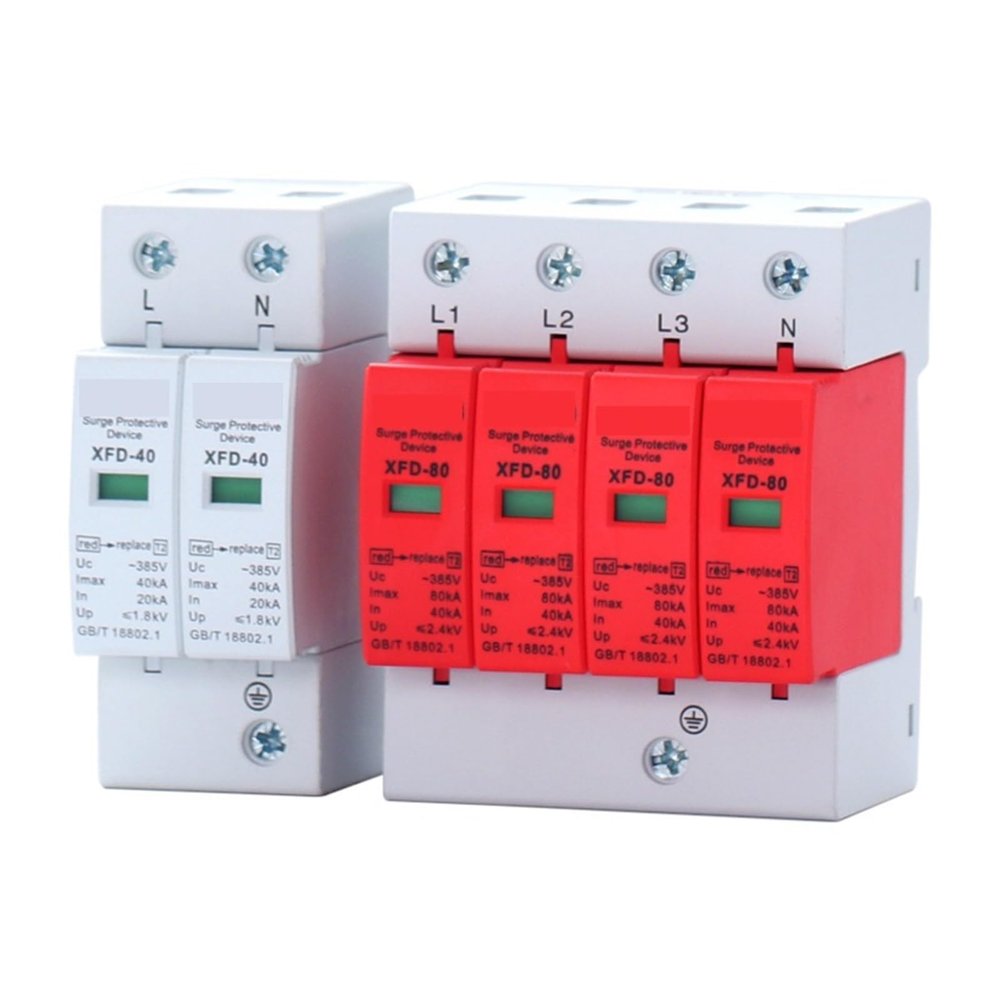 1PCS 1P 2P 3P 4P House Lightning Surge Protector Protective Low-Voltage Arrester Device 380V Lightning Protection Device(1,40KA)