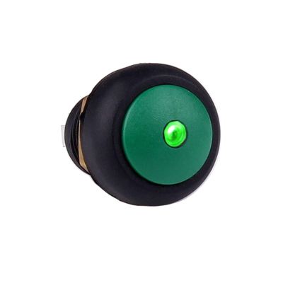 ZGTUYEAJ 10 Pieces12mm Switch Self Reset NO Self Lock Illumination Red Black Dot Led Light 12mm Switch Push Button Switch Waterproof IP67(Green,SELF Reset_LED Voltage 24V)