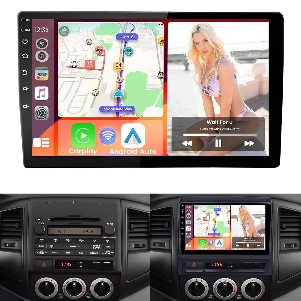 10.1'' Car Radio for Scion TC 2005 2006 2007 2008 2009 2010, Android Touch Screen with Wireless CarPlay Android Auto, Car Stereo for Scion TC GPS, BT, FM, WiFi, Bluotooth Backup Camera