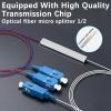 Duttek Precision 1x2 PLC Fiber Optic Splitter with SC/UPC connectors, Engineered for Minimal Insertion Loss and high Reliability in FTTx and PON architectures. view 4