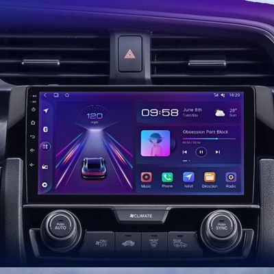 2+64G Double Din Car Stereo for Honda Civic 2016-2020 with Wireless CarPlay and Android Auto, 9 Inch IPS Touchscreen Android 15 Car Radio Support Bluetooth WiFi GPS SWC FM RDS Backup Camera
