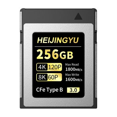 HEIJINGYU 256GB Cfexpress 3.0 Type B Memory Card,1800MB/s Read Speed & 1600MB/s Write Speed,8k Video Recording & Photo,Compatible with C500 Mark III,1DX Mark III;Z6,Z7II,Z9,D850;DC-S1