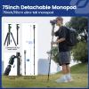 Fotopro 73"/185cm Carbon Fiber Travel Tripod for Camera, 360 Panorama Ball Head, Arca Quick Release Plate and Bag, Detachable Monopod for DSLR Camera Camcorder, Load up to 22lbs/10kg. X-Go Plus Blue view 4