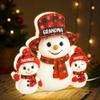 POPPOP Personalized Christmas Light Box with Checkered Snowman Design, Grandma and Grandkids, Custom Holiday Tabletop Decoration, Gift for Grandma, Gift for Xmas Family2025 view 2