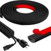 Generic Power Cord Hidden Cover Wall-Mounted Tv Cable Management Kit Adhesive Invisible Wire and Network Cable Concealer(200cm Black). view 1