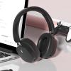 Wireless Over-Ear Headphones with Active Noise Cancelling, 5.3, Memory Foam Padding, Water Resistant, Pink/White/Blue (Black) view 3