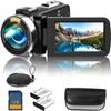 Dumjug 4K Camcorder Video Camera, 48MP Digital Video Camera for YouTube, with 3'' 270 Degree Rotation Touchscreen, 18X Video Recorder Vlogging Camera with Remote Control and Two Batteries view 1