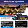 Dumjug 4K Camcorder Video Camera, 48MP Digital Video Camera for YouTube, with 3'' 270 Degree Rotation Touchscreen, 18X Video Recorder Vlogging Camera with Remote Control and Two Batteries view 3