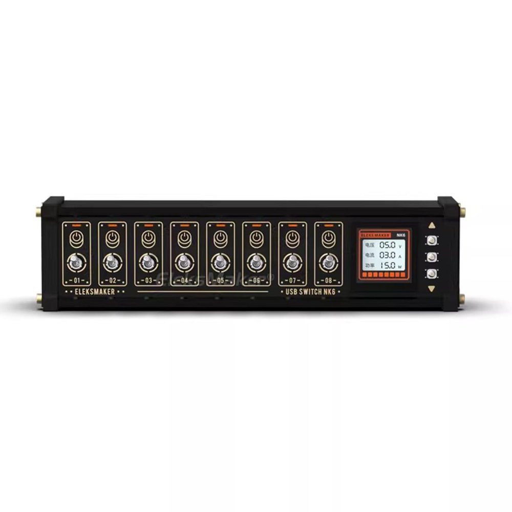 8 Ports USB C Splitter, 8 Port USB Docking Station, 10 Levels Brightness Adjustment, 1.54-inch IPS Color Screen, Voice Control Function, for Phones, Tablets, and Gadgets
