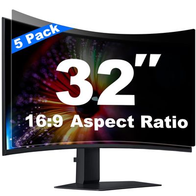 [5 Pack] 32 Inch Computer Privacy Screen for 16:9 Aspect Ratio Widescreen Monitor, Eye Protection Anti Glare Blue Light Filter Shield, Removable Anti-Scratch Anti Spy Protector
