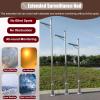 Outdoor Universal Security Pole for 4 Cameras, 2.0 2.5 3.0 m Surveillance Pole with Floor Stand Holder & Screws, Stainless Steel CCTV Camera Pole(3.0 m (9.8 ft)) view 4