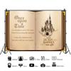 10x7ft Fairy Tale Book Backdrop Once Upon a Time Backdrops Ancient Castle Photography Background for Wedding Bridal Shower Romantic Princess Birthday Party Decorations Girls Boys Photo Booth Props view 3