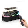 KUANGXIANG 6-in-1 Bluetooth Speaker Alarm Clock with Remote, 15W Fast Wireless Charger, FM Radio & Dimmable LED Night Light, Dual Digital Clock for Bedroom Home Office, Ideal for Him, Men Women view 1