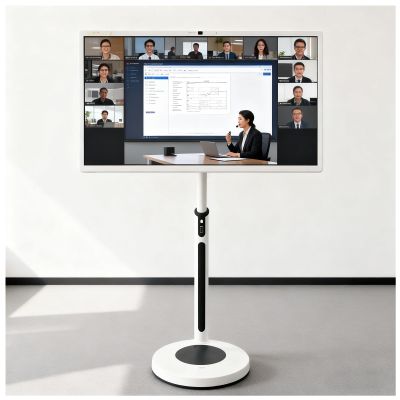 WEICNE 21.5"/24"/27"/32" Portable Touch-Screen-Monitor | 4+64gb/8+128gb | 1080p/4k Portable Tv On Wheels | Android Os | 90 Swivel Rotation | Remote Control | 60hz Refresh Rate 32IN-8+128GB(1080P)