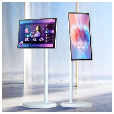 WEICNE 21.5"/24"/27"/32" Portable Touch-Screen-Monitor | 4+64gb/8+128gb | 1080p/4k Portable Tv On Wheels | Android Os | 90 Swivel Rotation | Remote Control | 60hz Refresh Rate 24IN-8+128GB(1080P)