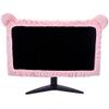 CREATCABIN 23"-27" Kawaii Computer Monitor Cover with Cat Ear Design Pink Computer Monitor Protective Cover Screen Elastic Dustproof Display Furry Bowknot Decoration for PC Tablet Laptop TV LCD view 1