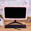 CREATCABIN 23"-27" Kawaii Computer Monitor Cover with Cat Ear Design Pink Computer Monitor Protective Cover Screen Elastic Dustproof Display Furry Bowknot Decoration for PC Tablet Laptop TV LCD view 4